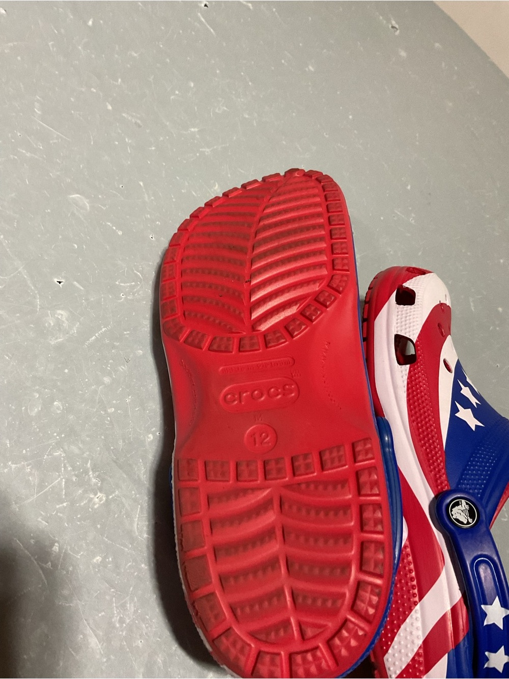 CROCS Stars & Stripes Red White Blue Clog Sneakers - Picture 6 of 6